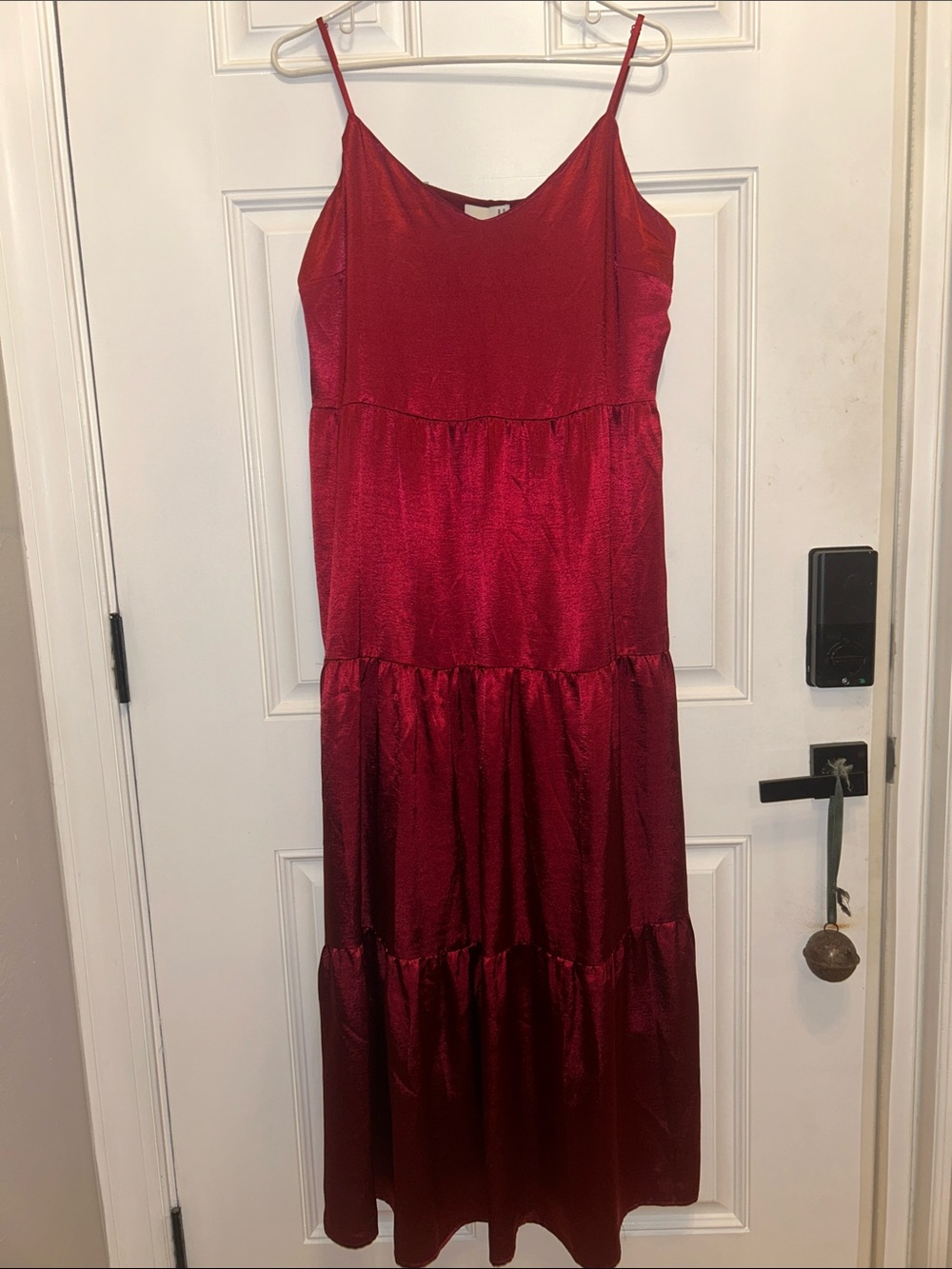 NWT Anthropologie Ro & De Elodie Satin Tiered Maxi Dress in Wine